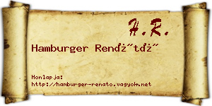 Hamburger Renátó névjegykártya